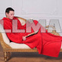 Плед халат Snuggie з рукавами теплий червоний флісовий 150х200 см